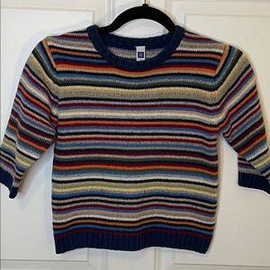 Baby GAP VintageToddler Wool Blend Sweater with multi color Stripes 4T UUC